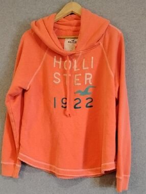 Hollister Coral Pullover Hoodie with Graphic